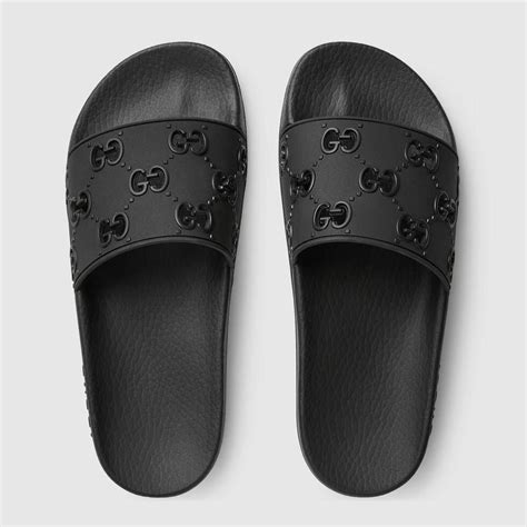 women gucci rubber gg slide|gucci women's slides clearance sale.